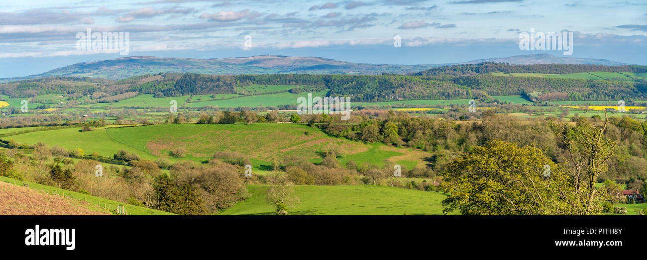 View from Hope Bowdler Hill, near Church Stretton, Shropshire, England