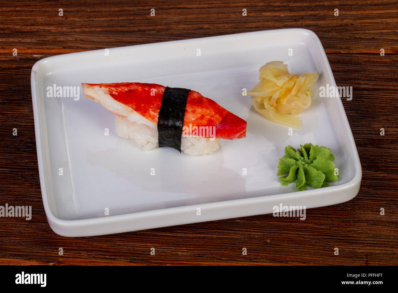 Japanese sushi with crab meat Stock Photo Alamy