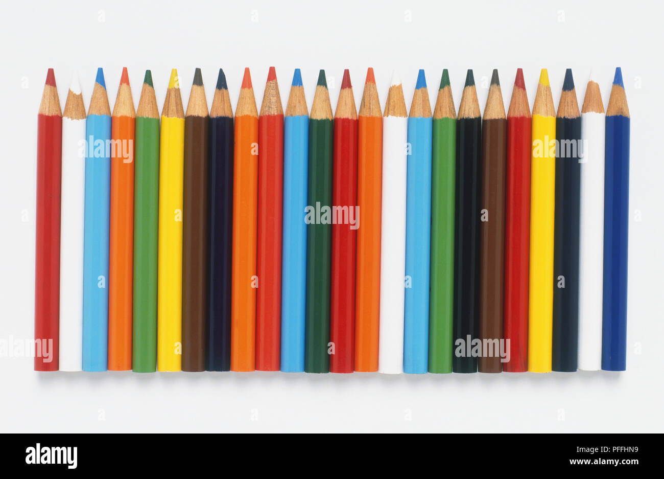 A selection of coloured pencils Stock Photo