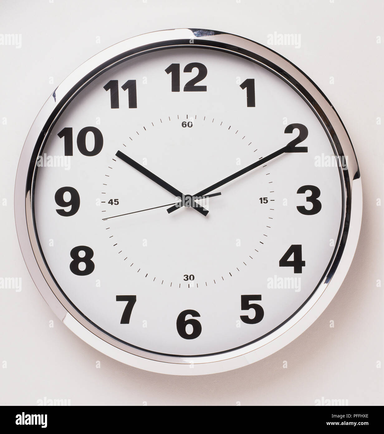 Black and white round wall clock Stock Photo Alamy