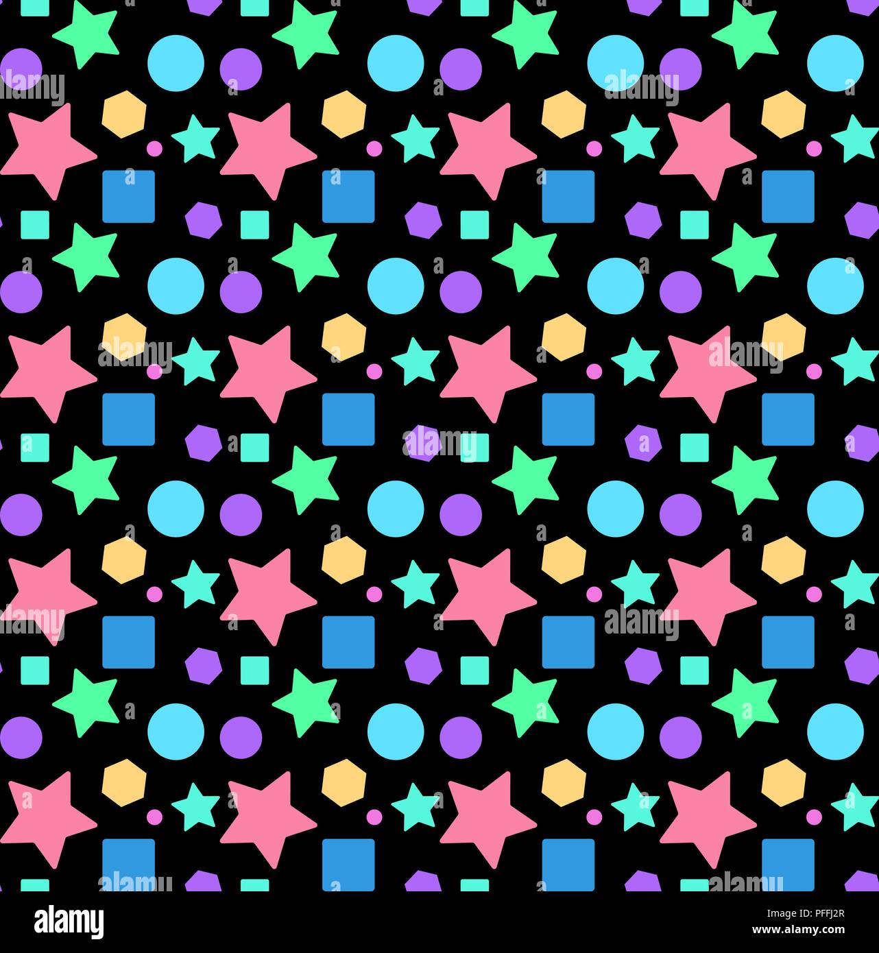 Seamless repeating pattern from different geometric shapes Stock Vector