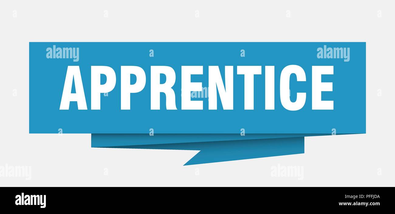 apprentice sign. apprentice paper origami speech bubble. apprentice tag. apprentice banner Stock Vector