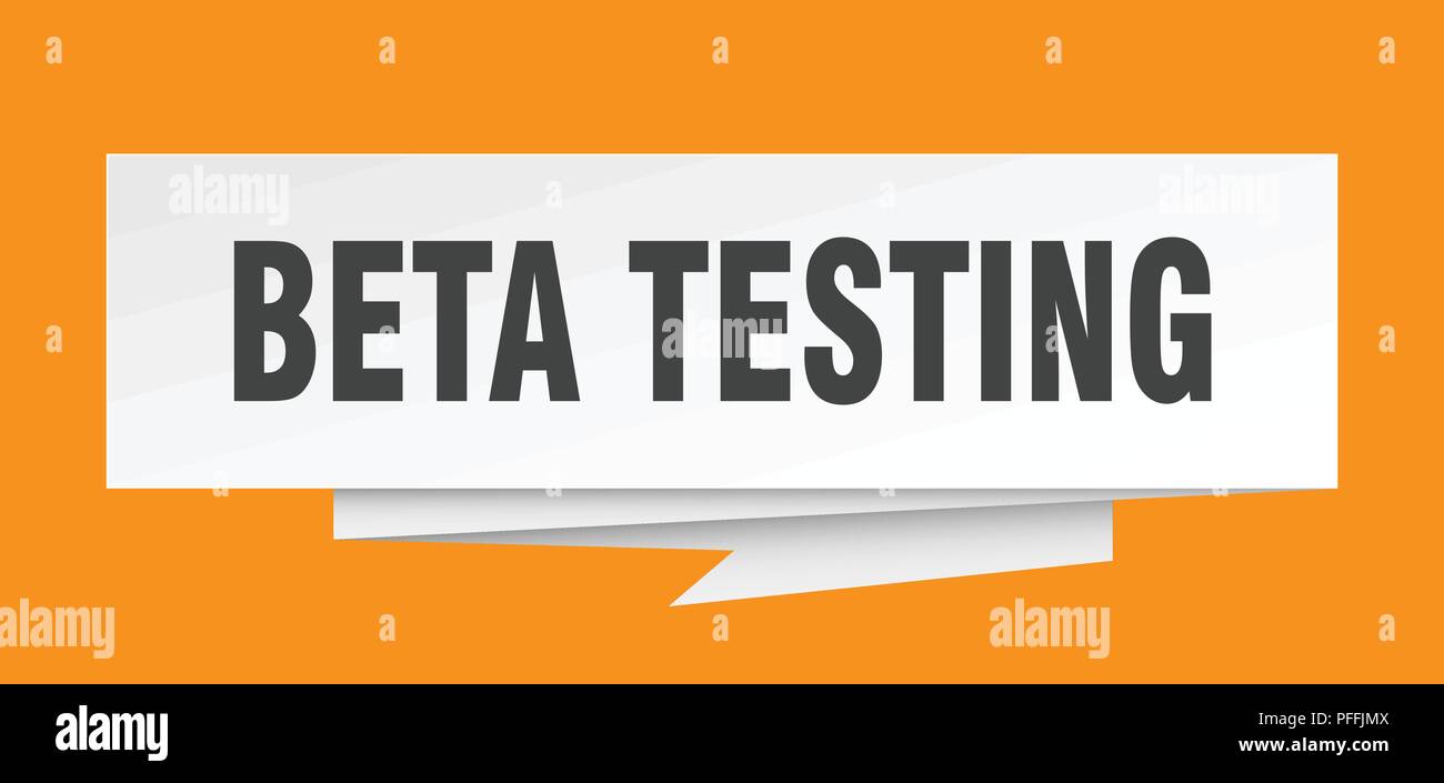 beta testing sign. beta testing paper origami speech bubble. beta testing tag. beta testing banner Stock Vector