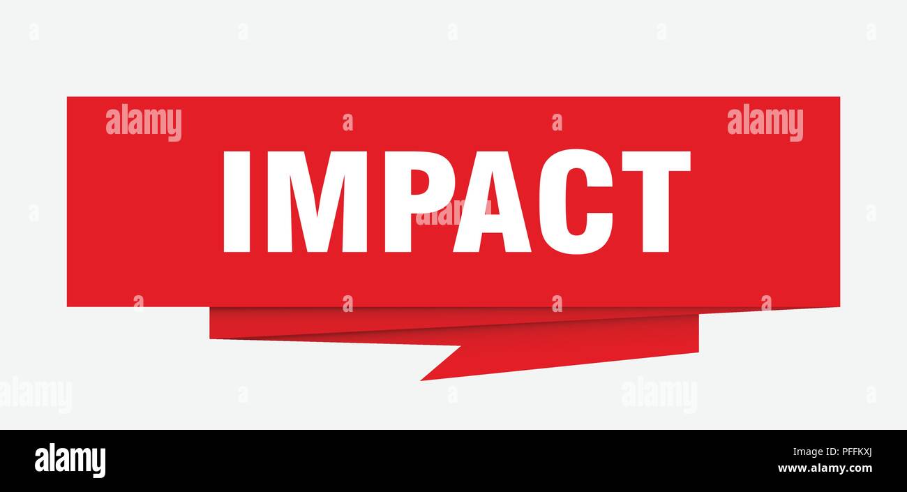 impact sign. impact paper origami speech bubble. impact tag. impact banner Stock Vector Image