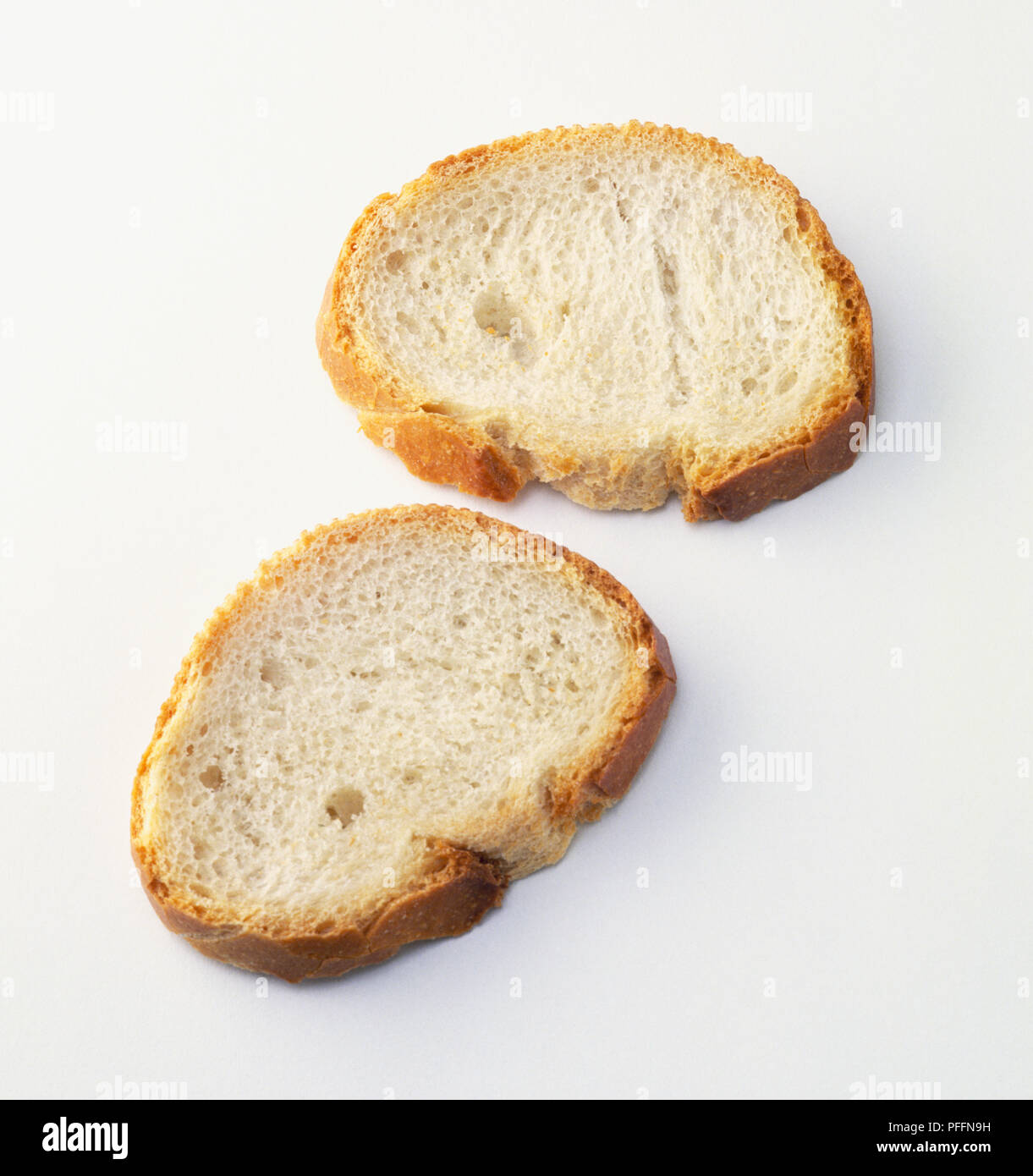 Two slices of white bread Stock Photo Alamy