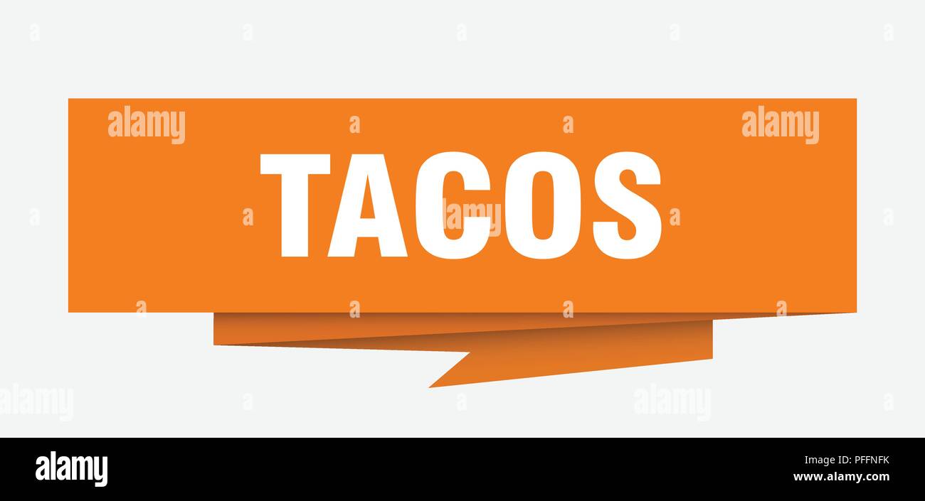 tacos sign. tacos paper origami speech bubble. tacos tag. tacos banner