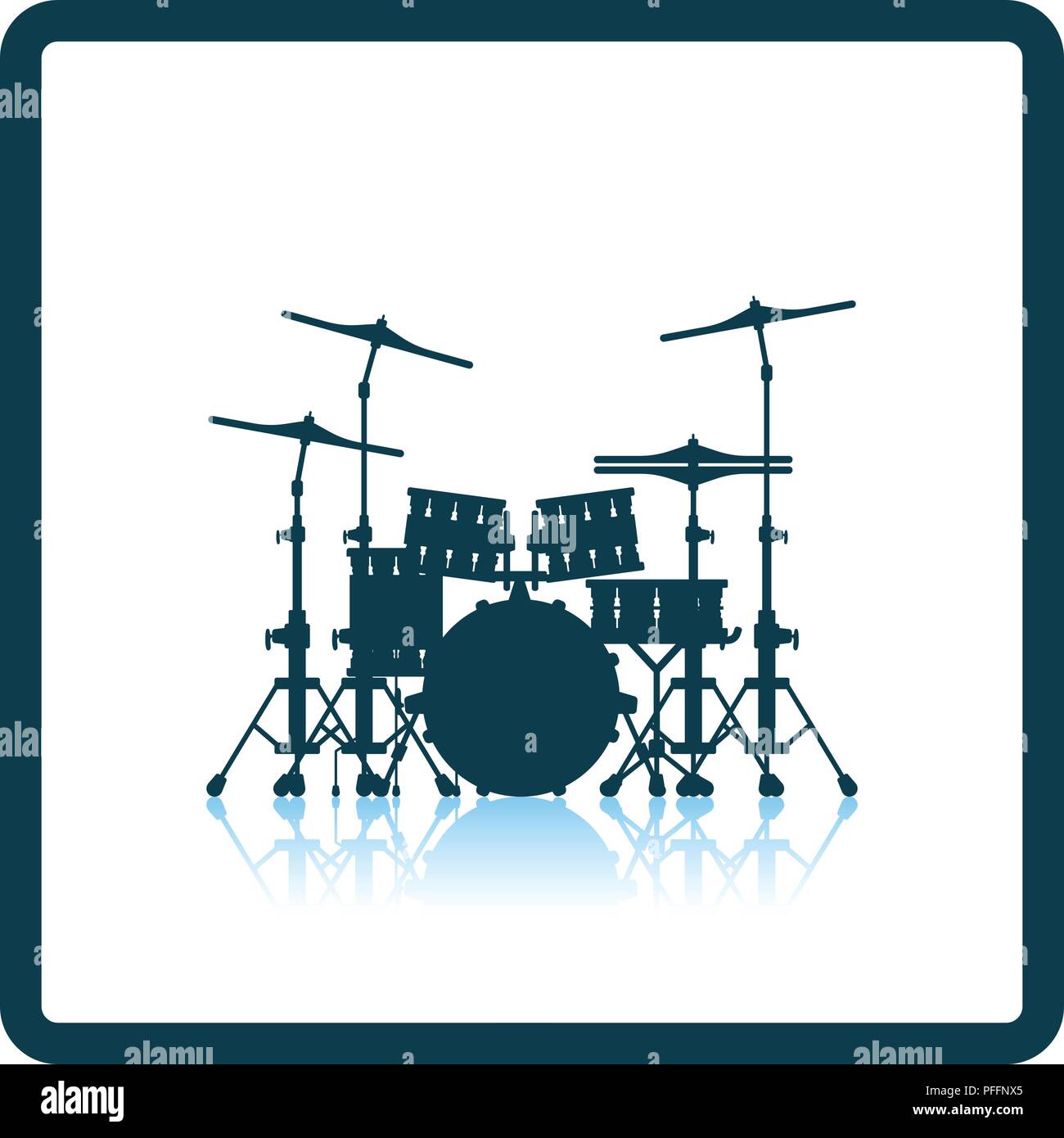 Drum set icon. Shadow reflection design. Vector illustration Stock ...