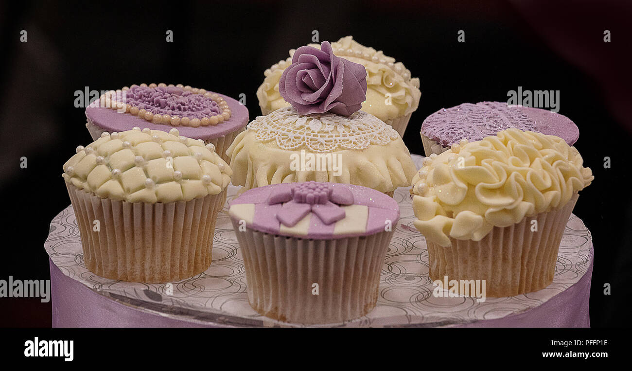 Images of Artisan Cup Cakes, taken at a Multi Cultural Celebration event. Stock Photo