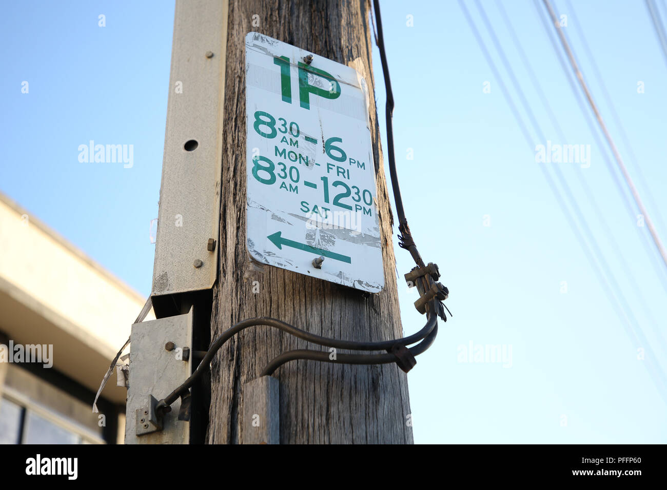 1P parking sign, Vanessa Street, Kingsgrove, Sydney, NSW, Australia