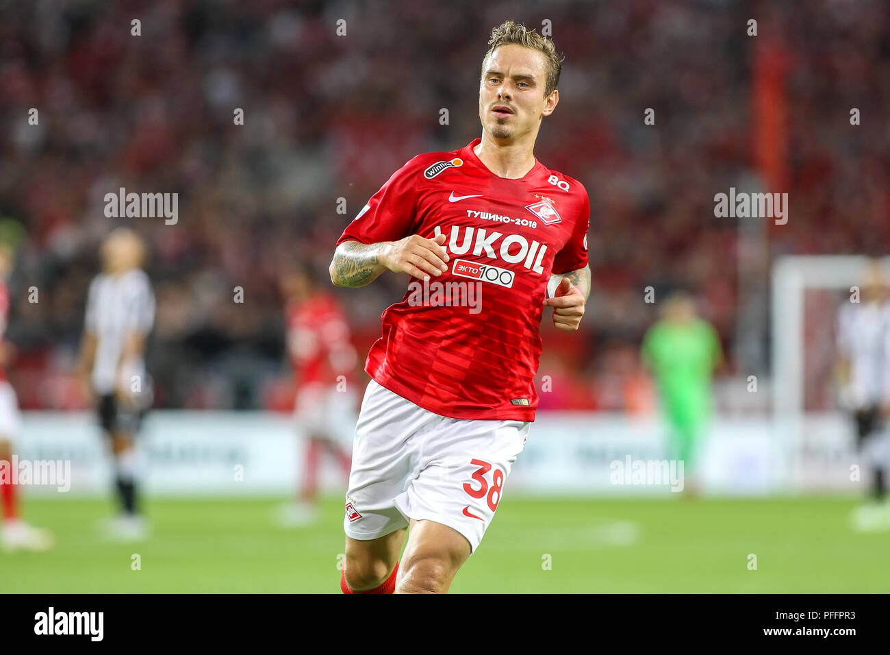 Maximiliano Caufriez of Spartak Moscow in action during the UEFA