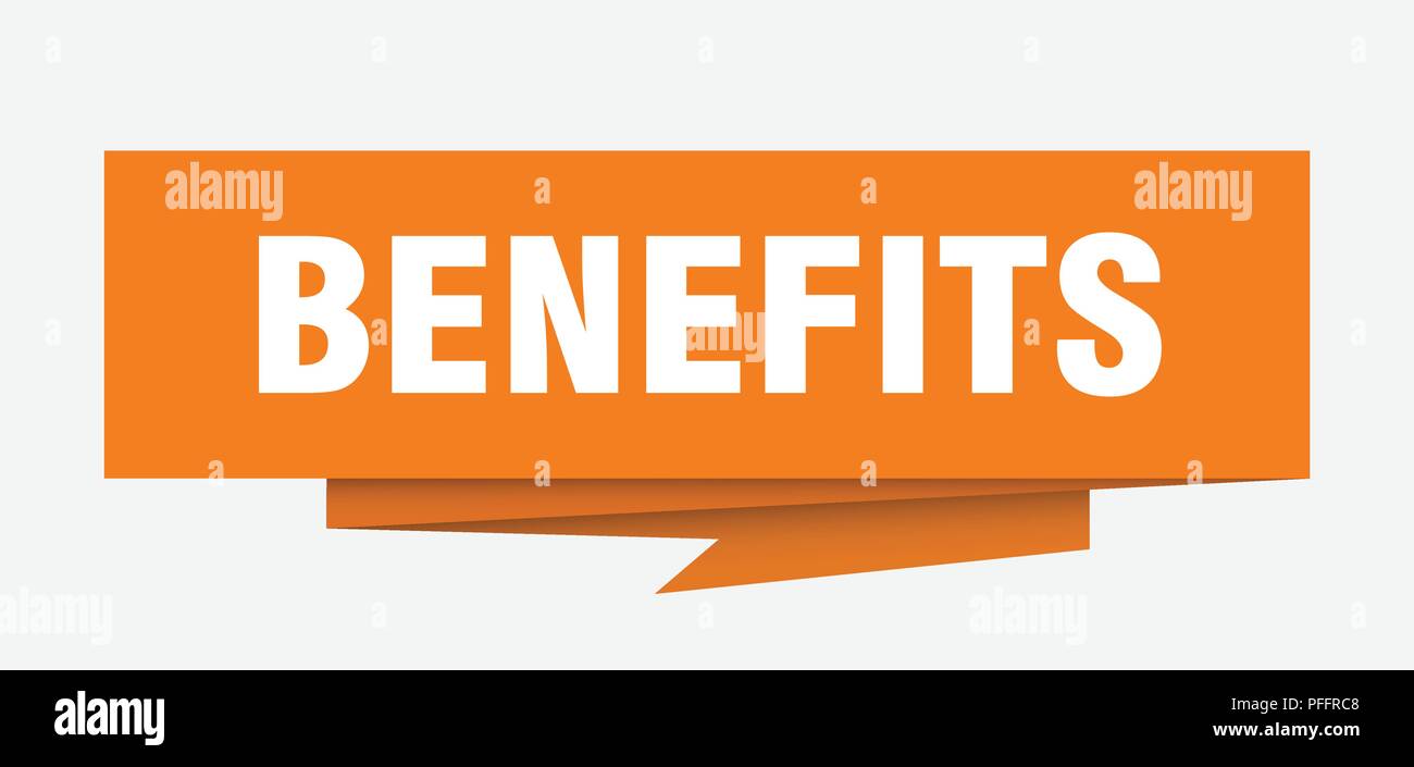 benefits sign. benefits paper origami speech bubble. benefits tag. benefits banner Stock Vector