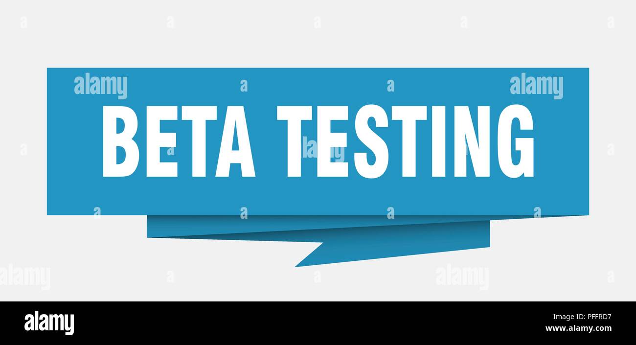 beta testing sign. beta testing paper origami speech bubble. beta testing tag. beta testing banner Stock Vector