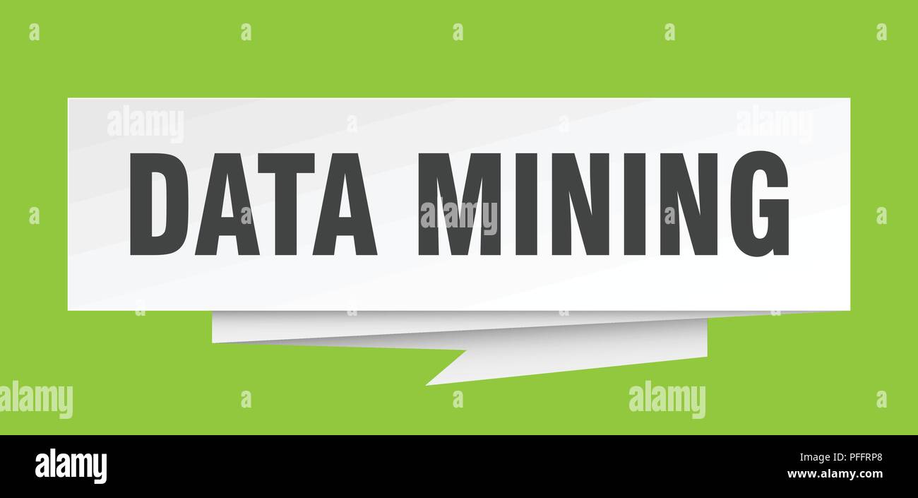 data mining sign. data mining paper origami speech bubble. data mining tag. data mining banner Stock Vector
