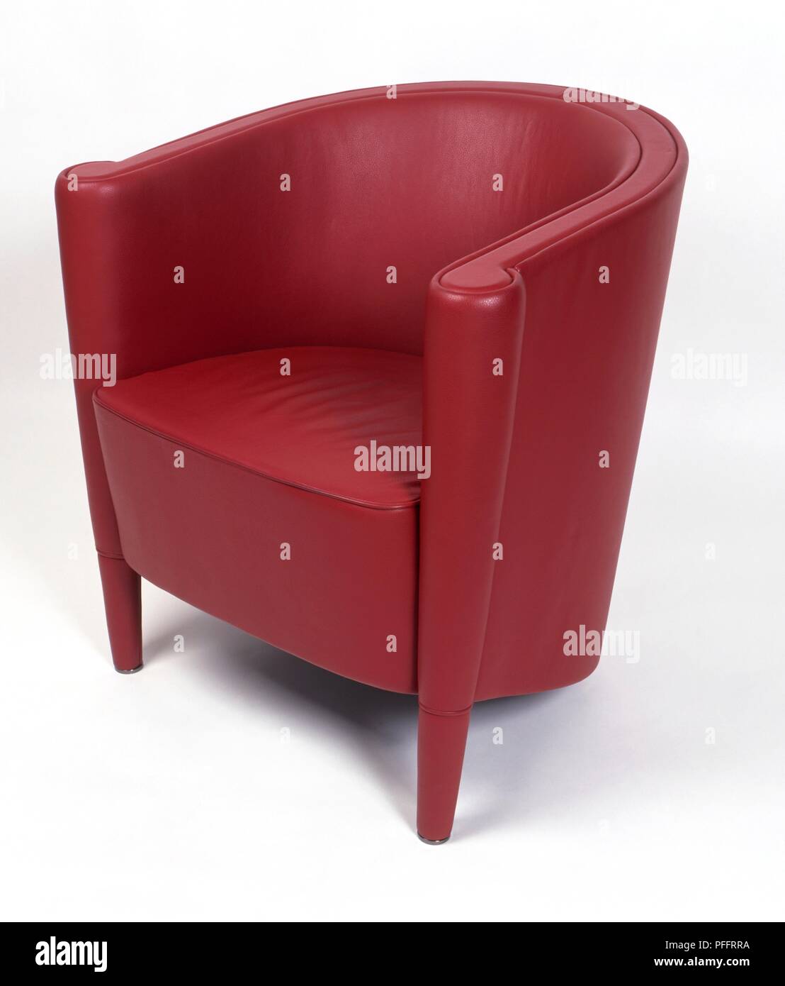 Red leather tub chair Stock Photo Alamy