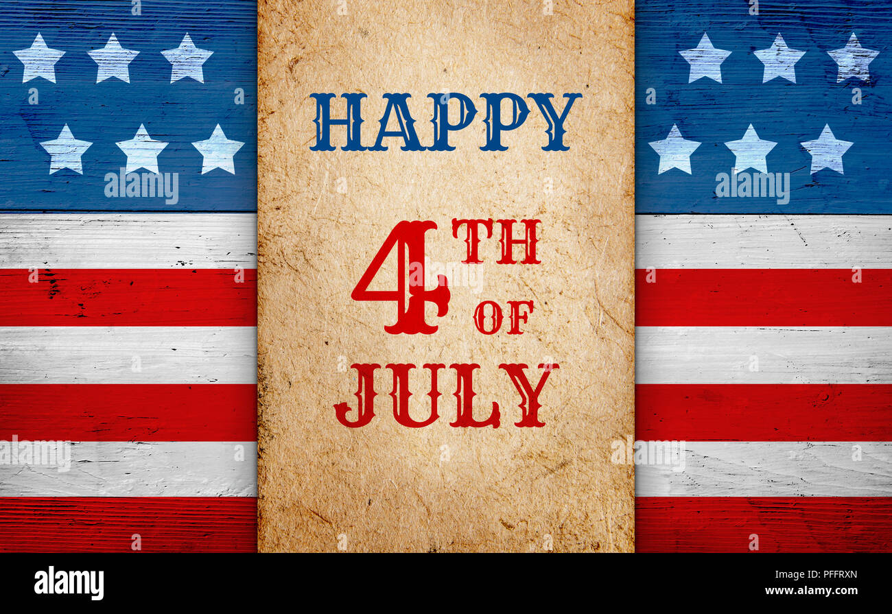 Fourth Of July Patriotic Banner American Flag Background Stock