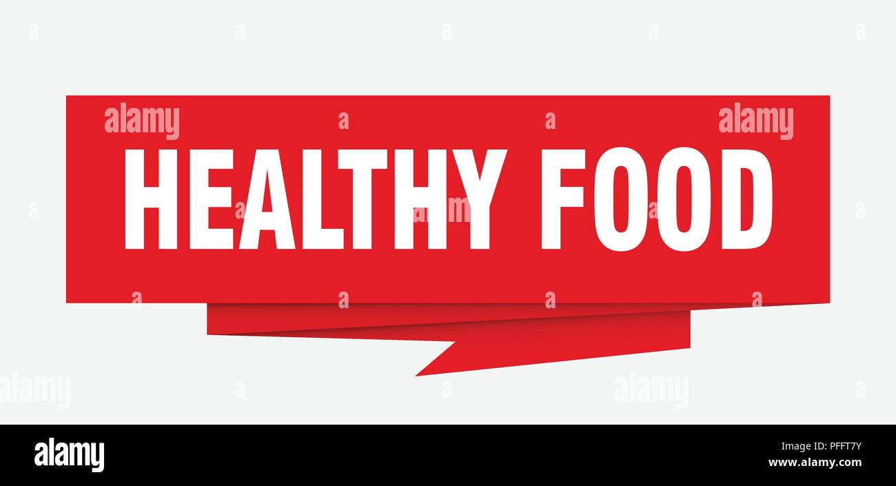 healthy food sign. healthy food paper origami speech bubble. healthy