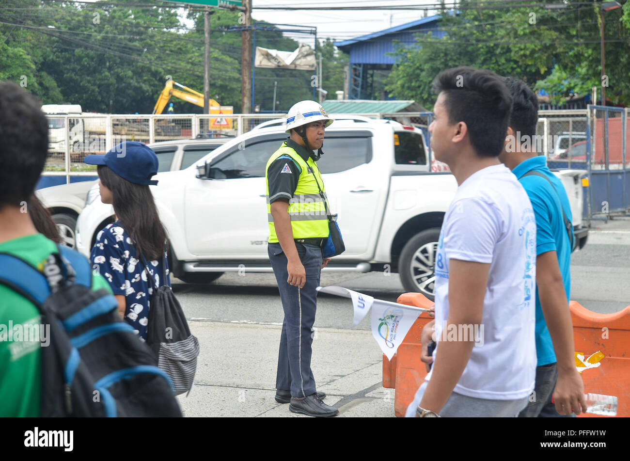 Quezon City, Philippines. 20th Aug, 2018. Traffic enforcers, Department