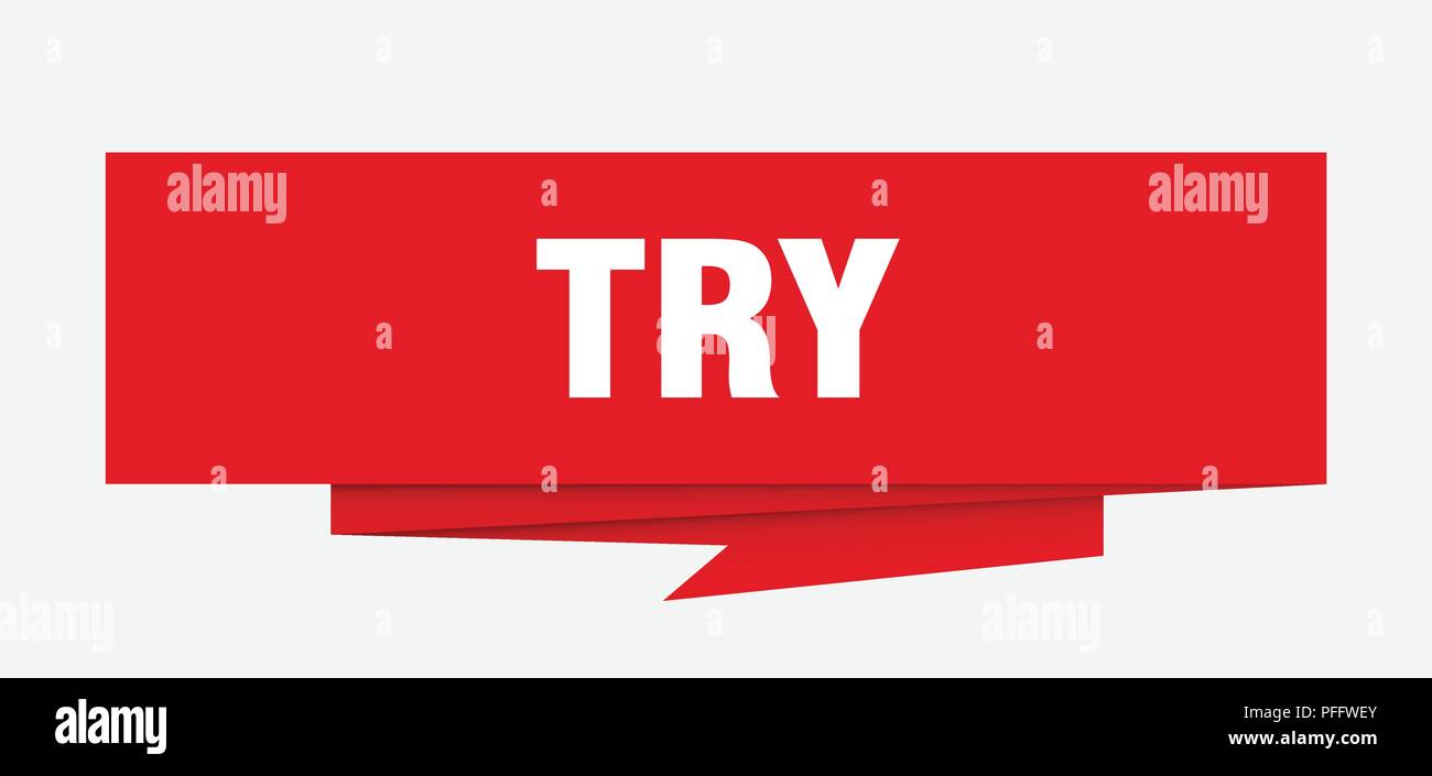 Sample Tag. Try try sign. try paper origami speech bubble. try tag. try banner Stock ...