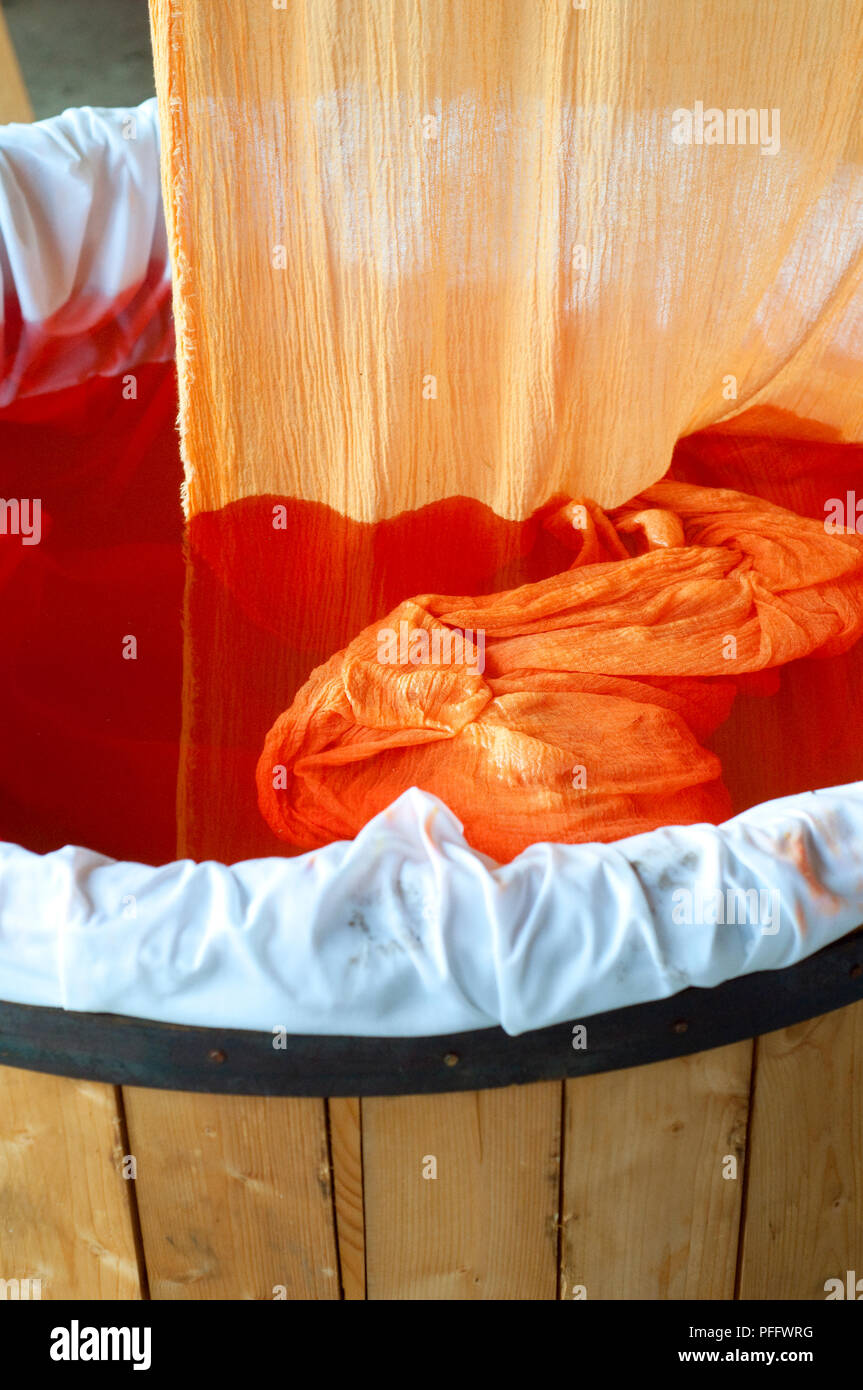 Italy, Lombardy, Historical Reenactment Medieval, Dyeing of Fabrics ...