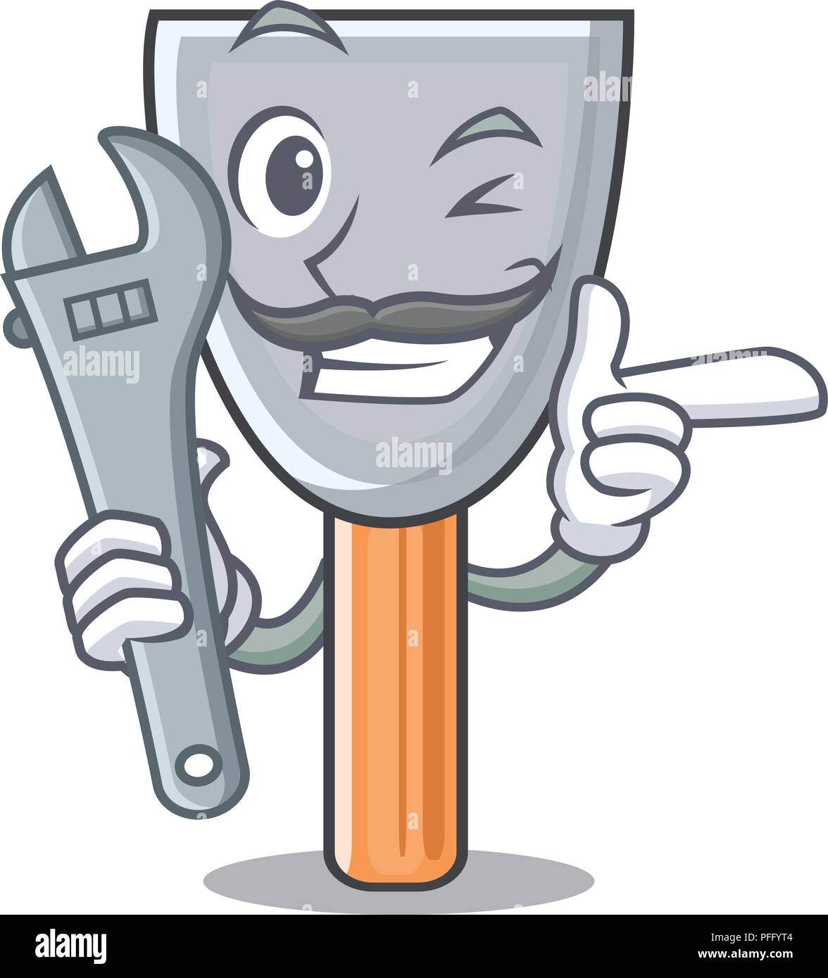 Mechanic vintage putty knife on mascot Stock Vector Image & Art Alamy