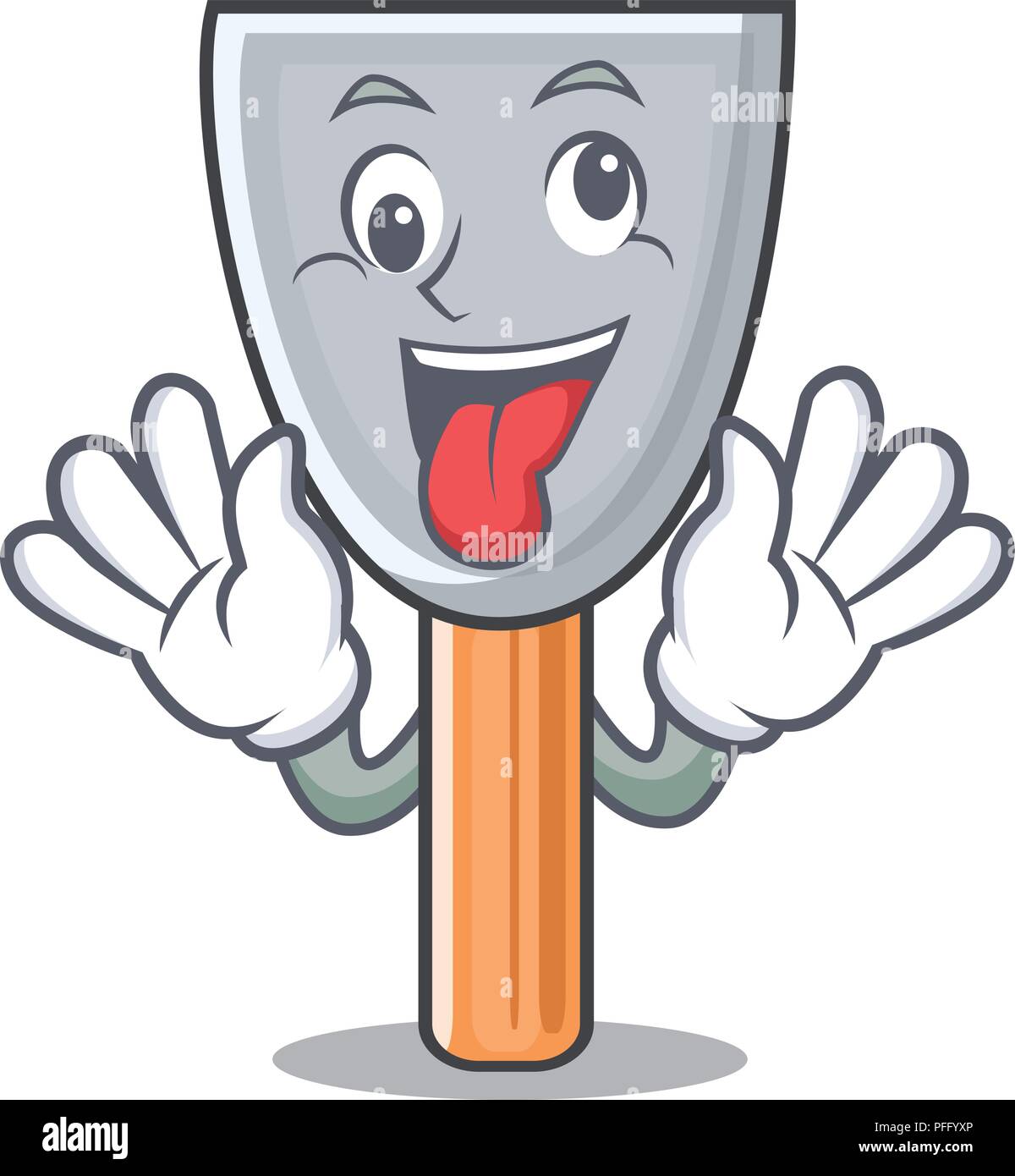 Crazy vintage putty knife on mascot Stock Vector