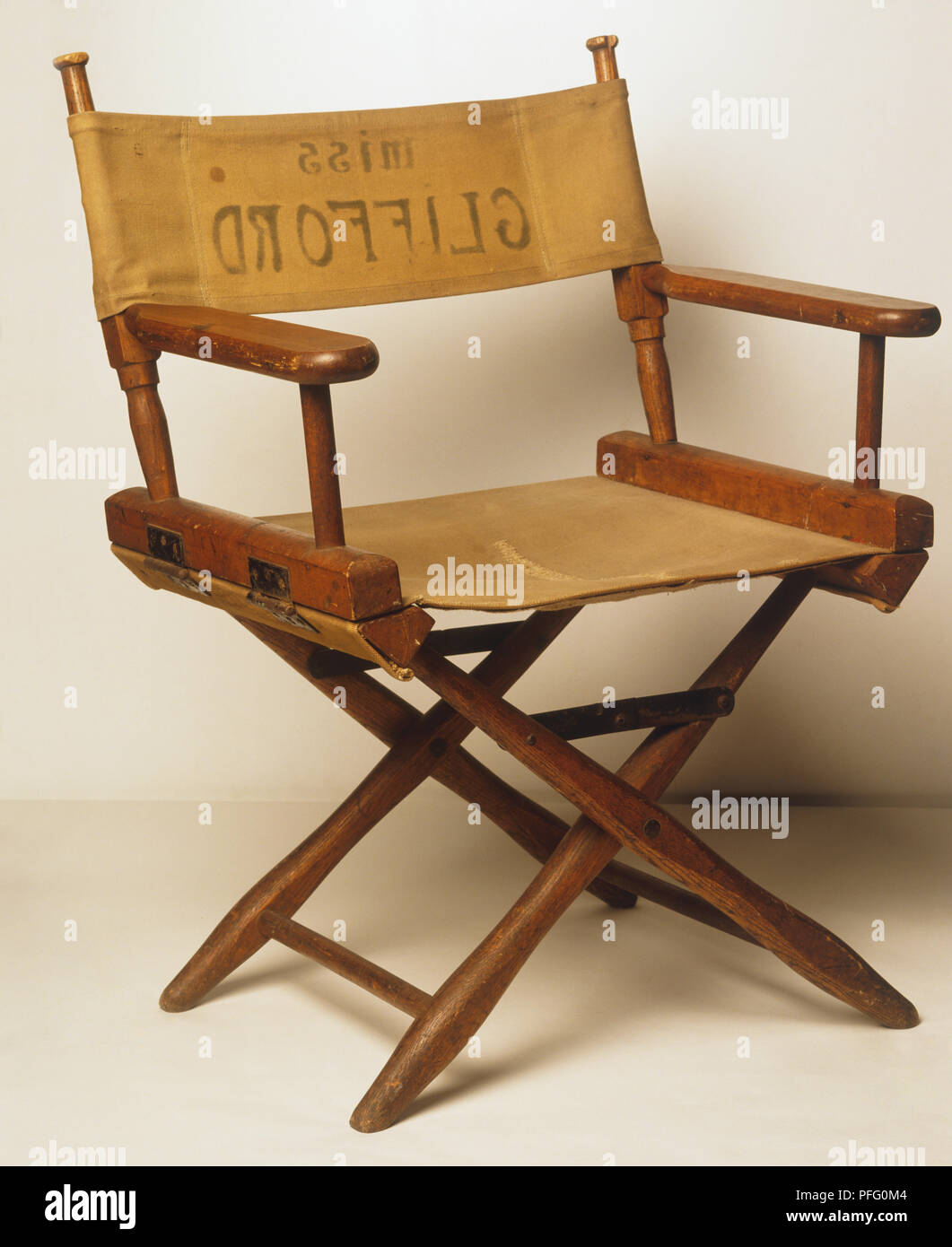 Old fashioned director's chair Stock Photo