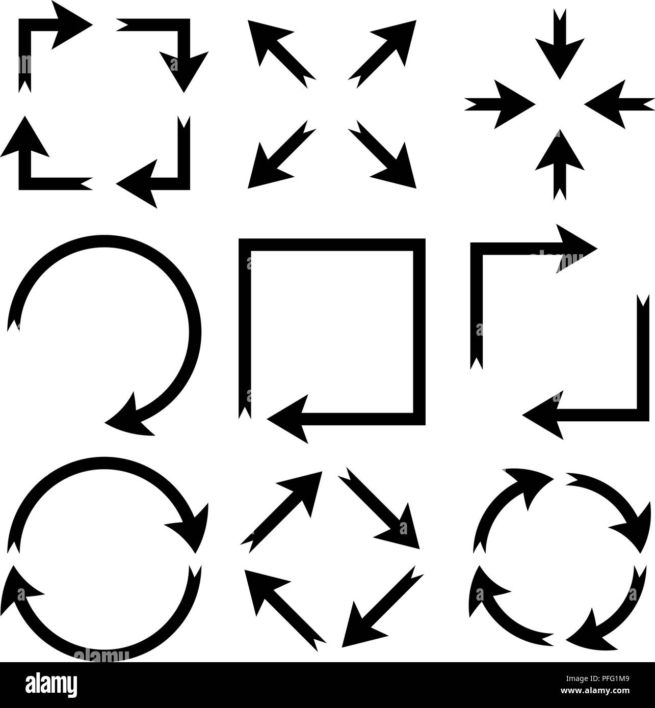 Black flat arrows set Stock Vector Image & Art - Alamy