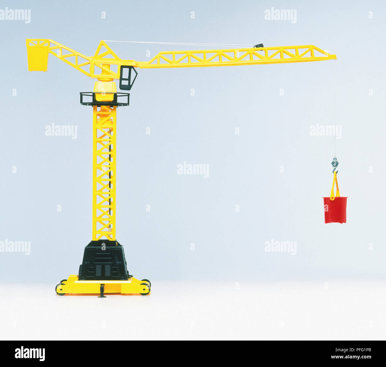 Download Model Of Yellow Industrial Crane Lifting Red Bucket Side View Stock Photo Alamy Yellowimages Mockups