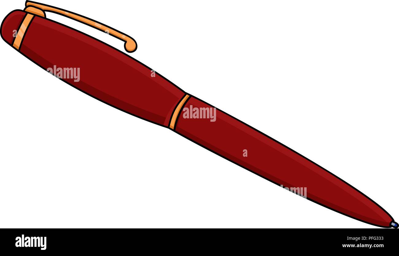 Red pen. Doodle style illustration Stock Vector