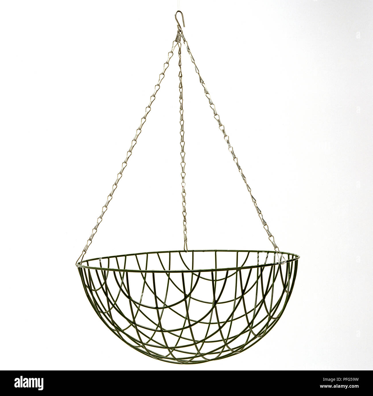 Wire hanging basket Stock Photo Alamy