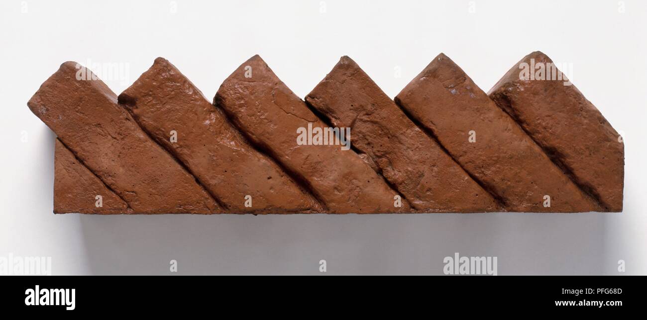 Slanted precast bricks Stock Photo