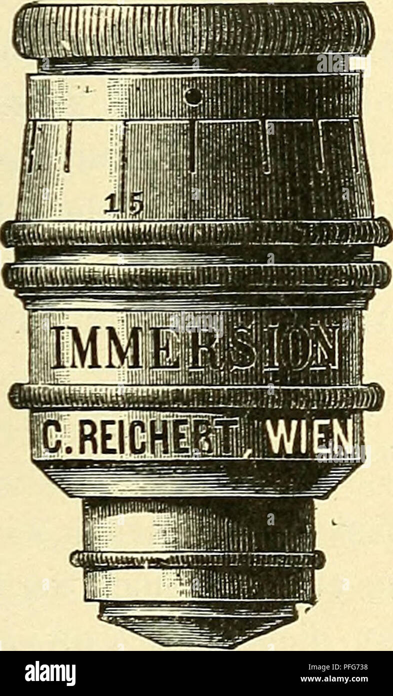 . Das Mikroskop. Ein Leitfaden der wissenschaftlichen Mikroskopie. Microscopy; Microscopes. 73 § 104. Bei den stärksten Trockensystemen und denen für Wasserimmersion wird nun aber eine Regulierung der Correction häufig dadurch bewirkt, dass die einzelnen Linsen dieser Systeme in verticaler Richtung gegen- einander verschoben werden können, wodurch, wie hier nicht näher aus- einandergesetzt werden kann, der Correctionszustand eines Systemes be- liebig geändert werden kann. Man bezeichnet nun Objective die eine der- aitige Verschiebung gestatten als Systeme mit Correctionsfassung oder auch kurzw Stock Photo