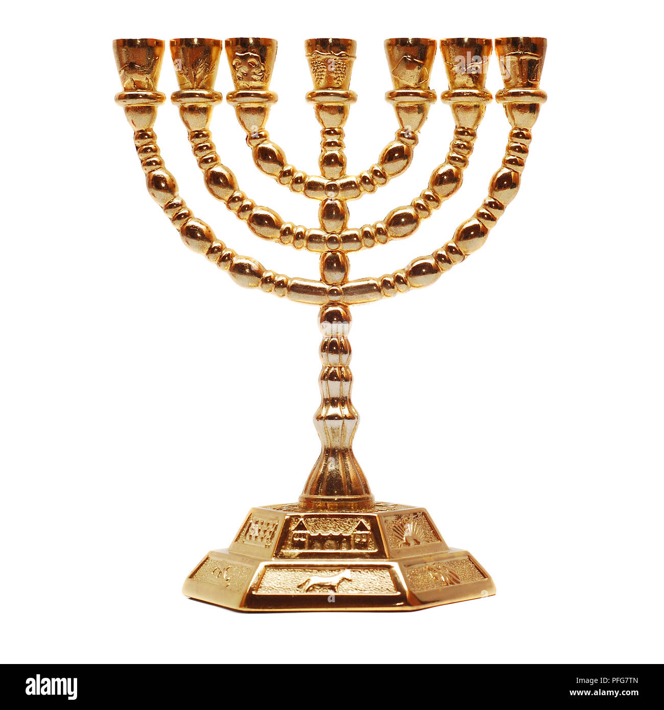 Golden menorah hires stock photography and images Alamy