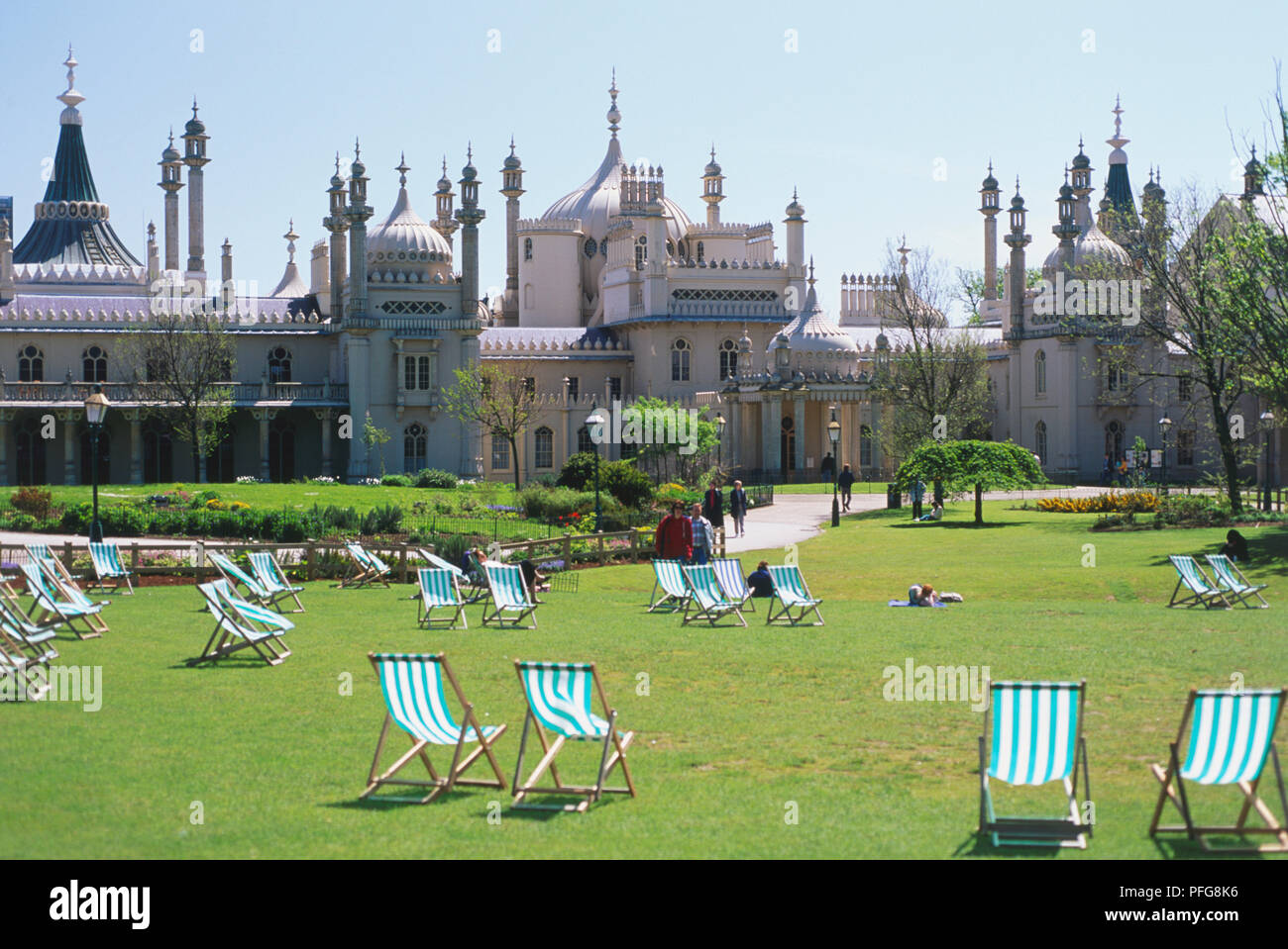 Great Britain, England, Brighton, Royal Pavilion, large building based on oriental themes. Stock Photo