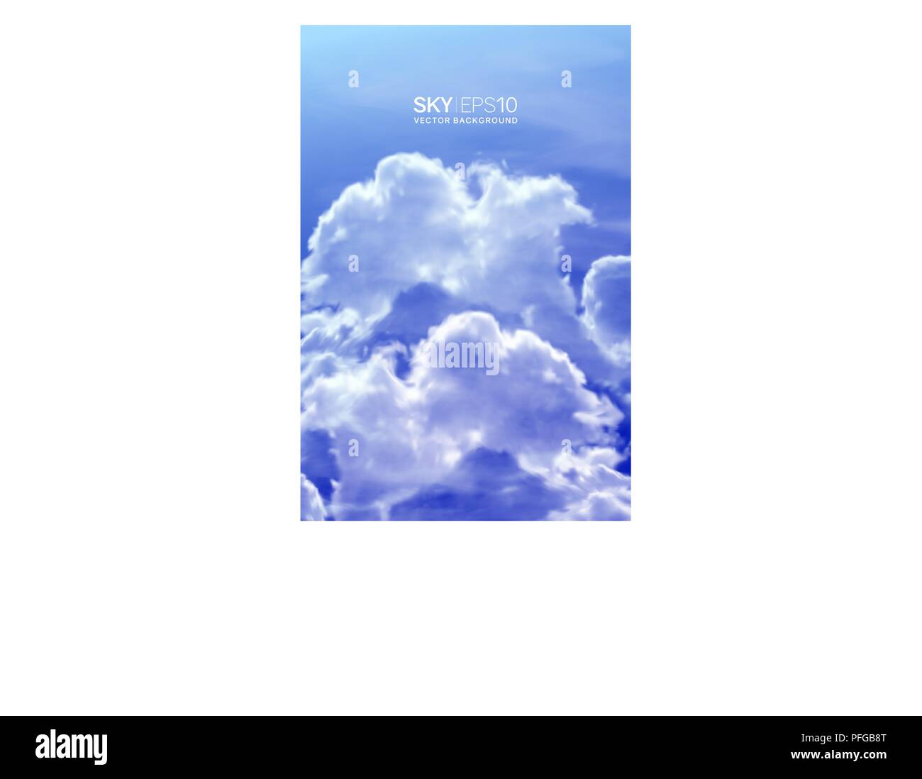Vertical vector background with realistic blue sky Stock Vector Image ...
