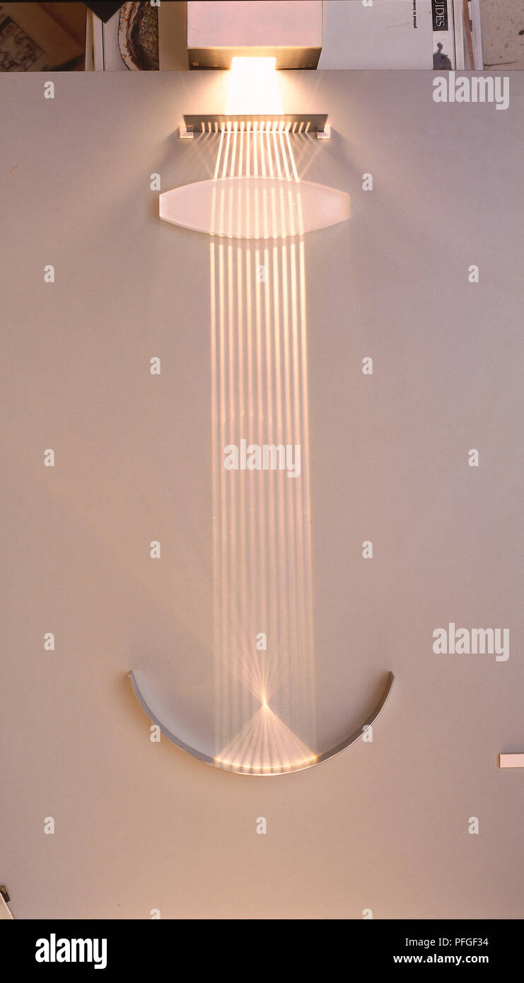 Light experiment using convex mirror reflecting the light outwards