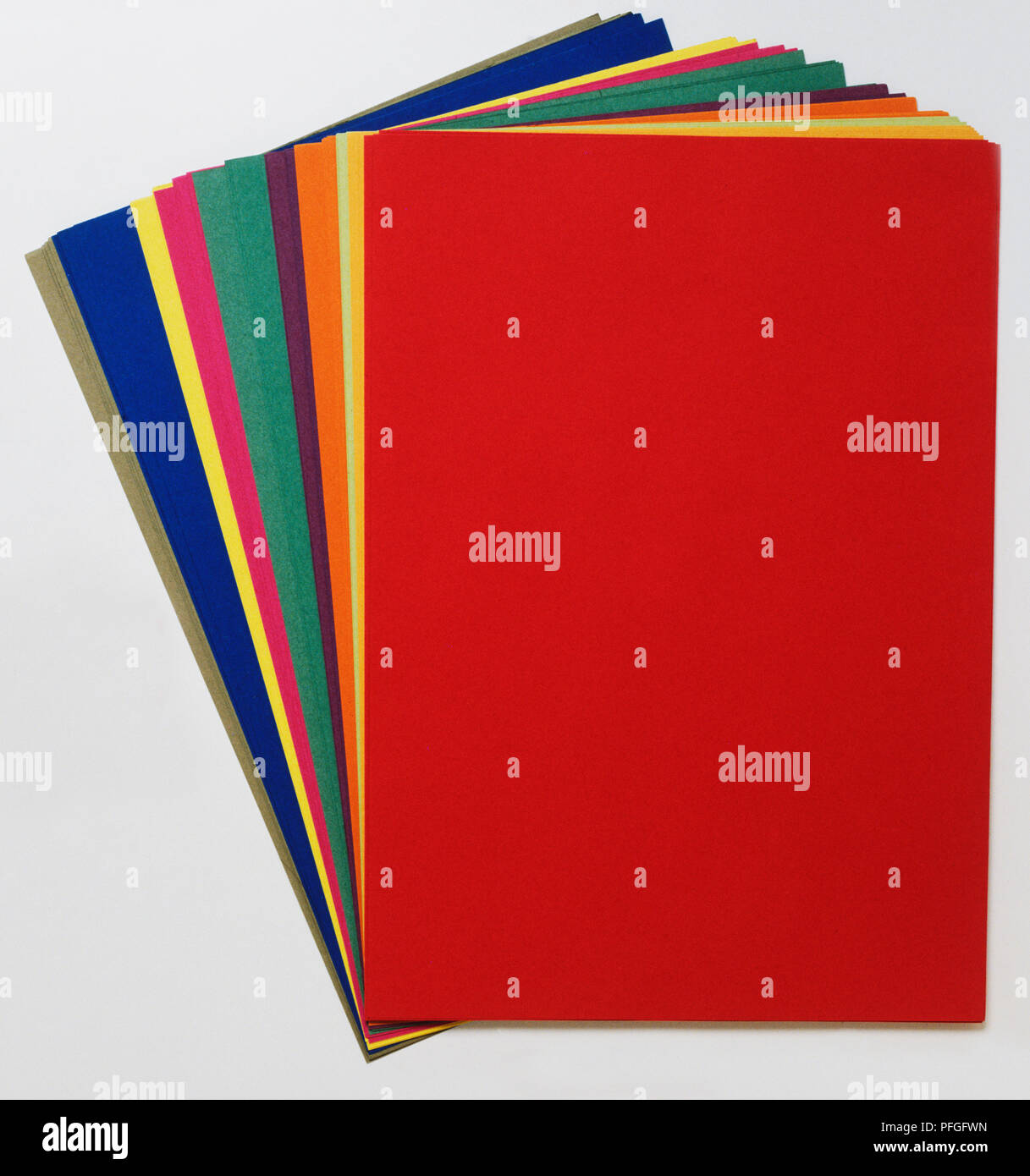 Array of coloured artist's paper Stock Photo