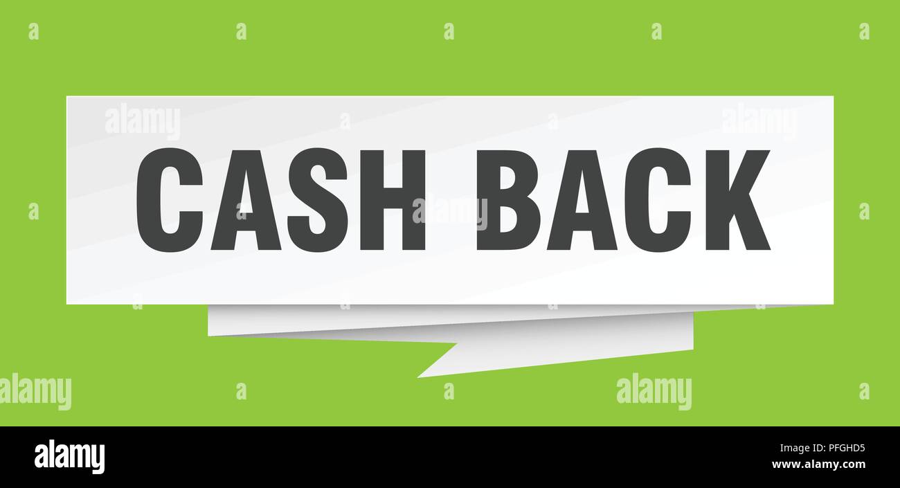 cash back sign. cash back paper origami speech bubble. cash back tag