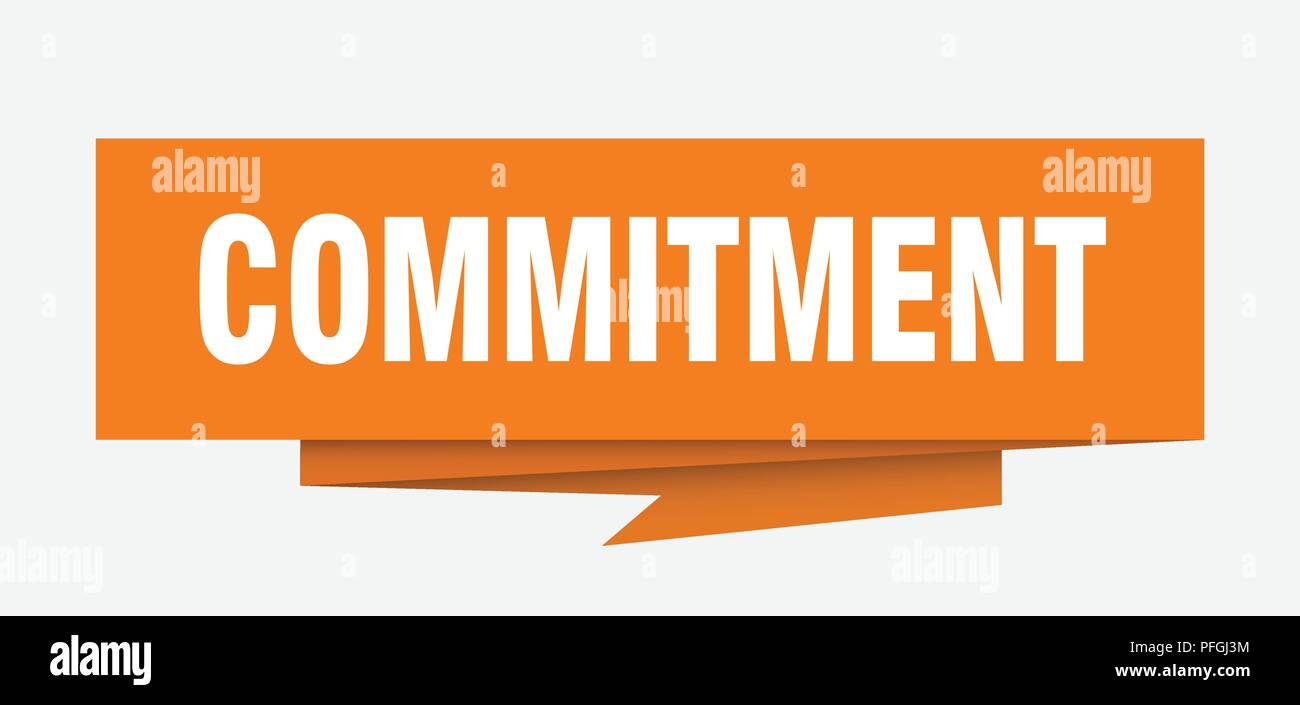 commitment sign. commitment paper origami speech bubble. commitment tag. commitment banner Stock Vector