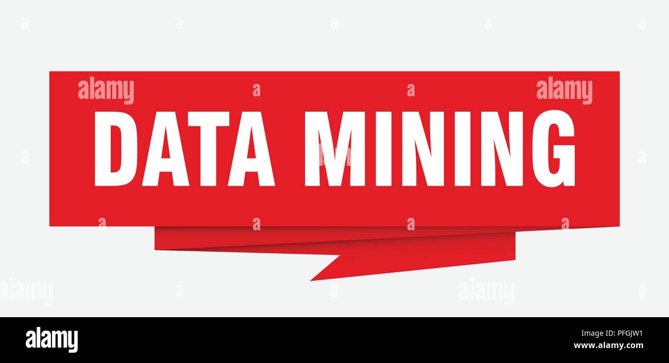 data mining sign. data mining paper origami speech bubble. data mining tag. data mining banner Stock Vector