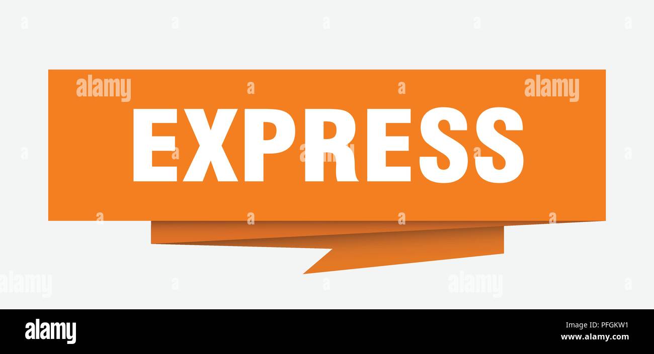 express sign. express paper origami speech bubble. express tag. express