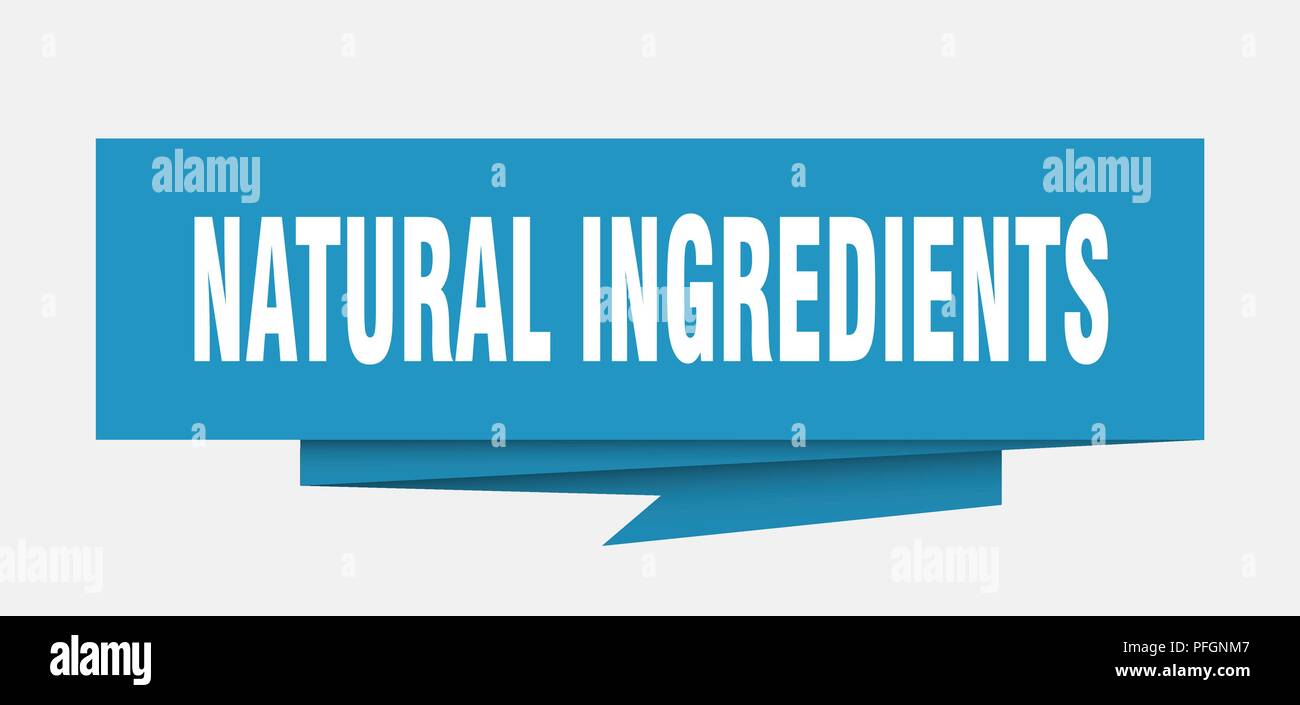 natural ingredients sign. natural ingredients paper origami speech bubble. natural ingredients