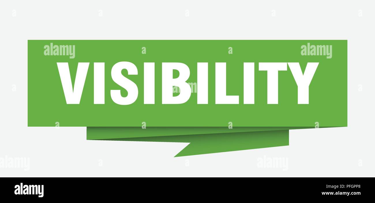 visibility sign. visibility paper origami speech bubble. visibility tag ...