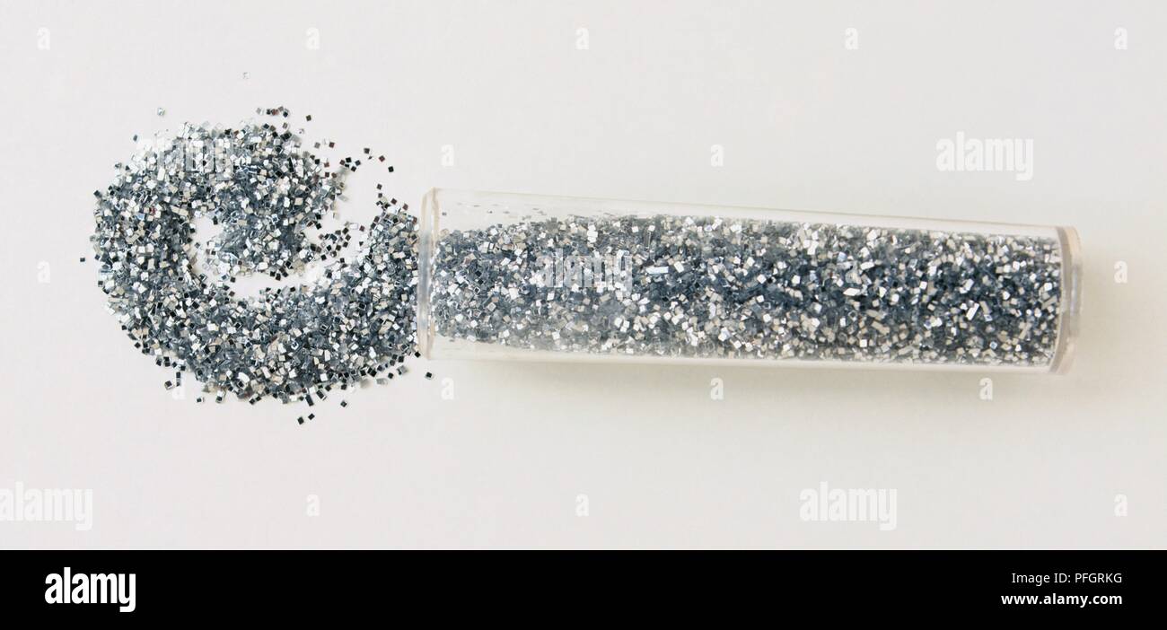 A tube of silver glitter Stock Photo - Alamy