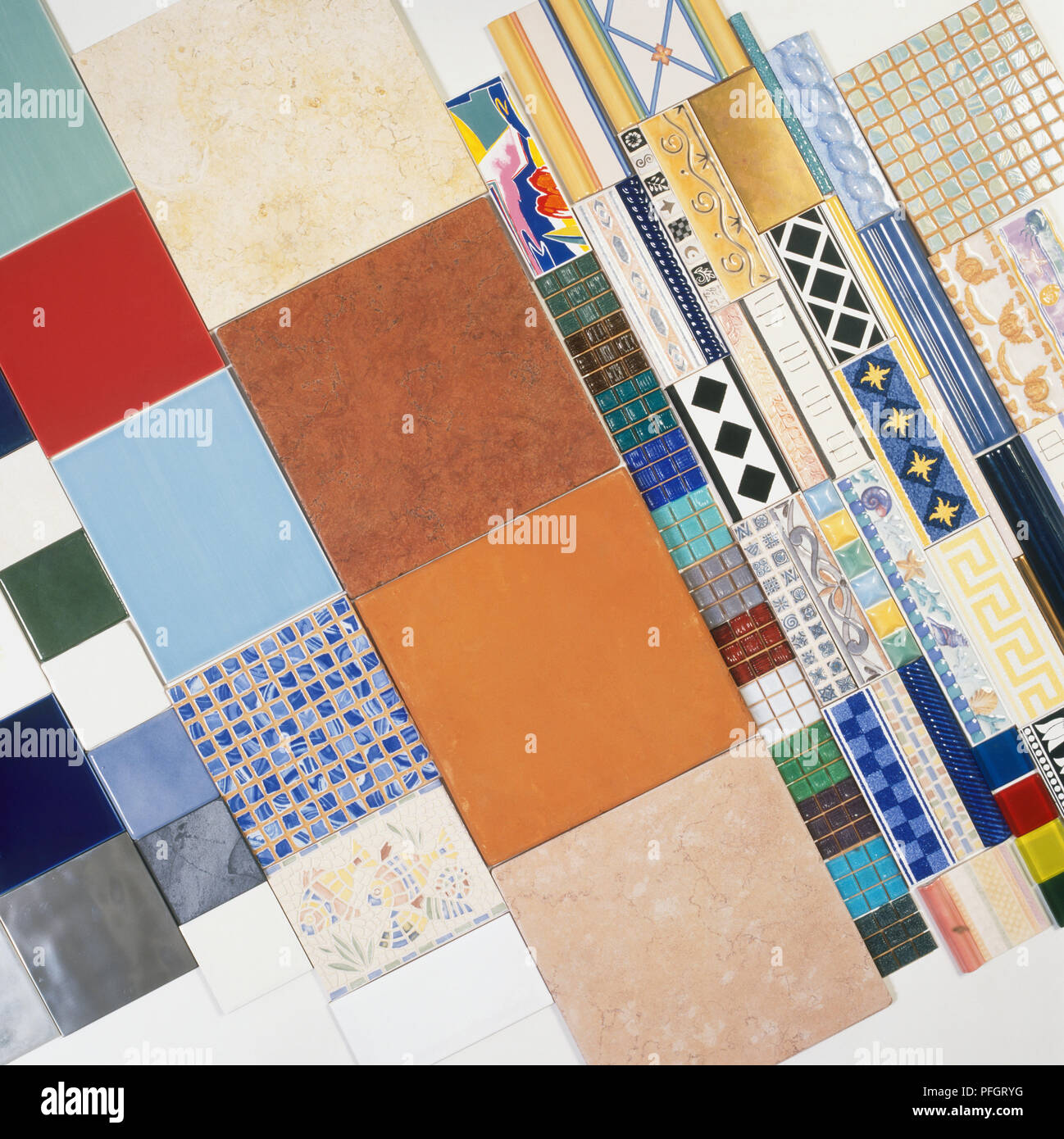 Selection of colourful tiles Stock Photo Alamy