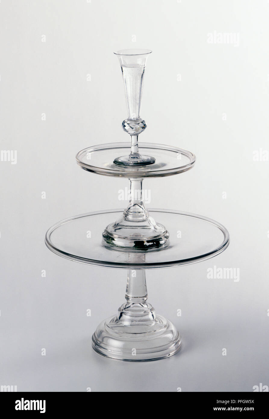 A tiered cake stand made of glass Stock Photo Alamy