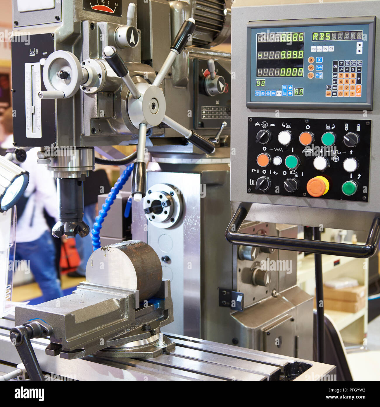 Universal milling machine with control panel Stock Photo - Alamy