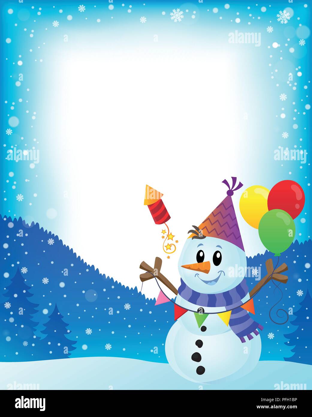 Party snowman theme image 2 - eps10 vector illustration Stock Vector ...