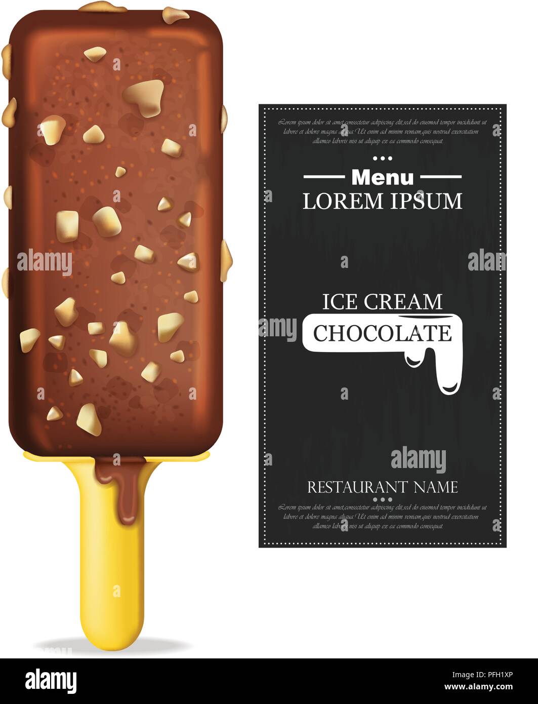 Download Chocolate Ice Cream Vector Realistic Product Packaging Mock Up Label Menu Dessert Design Stock Vector Image Art Alamy