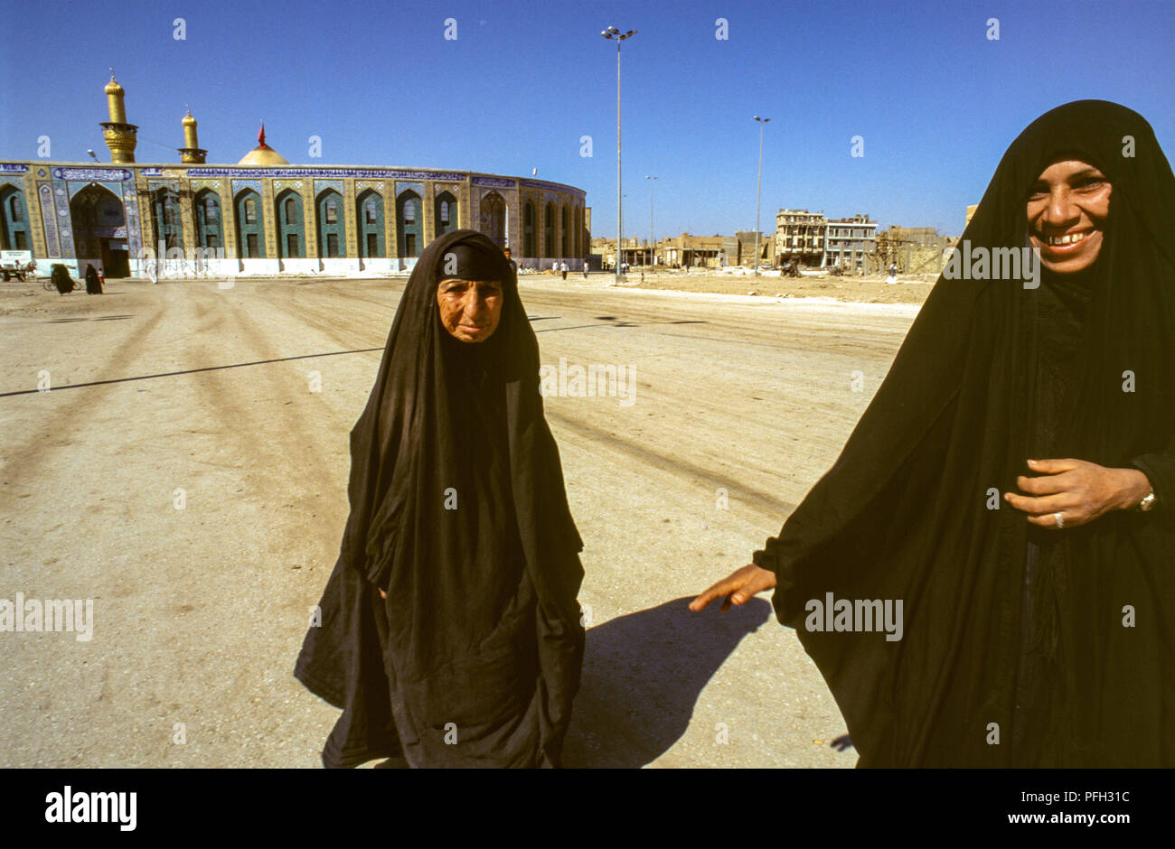 The entrance to the Shi'a Islamic Shrine in Karbala Stock Photo